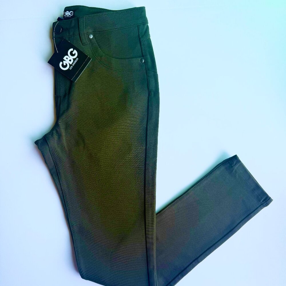 NWT GBG Guess Deep Olive Green Knit Skinny Pants Medium $45